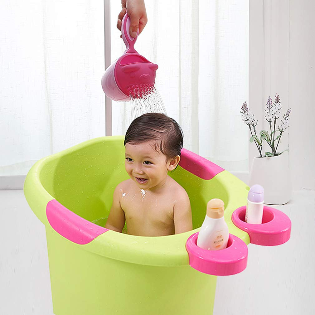 Rinse Shampoo and Bath Wash Hair Cup for Infants with Eye Protection (Green)