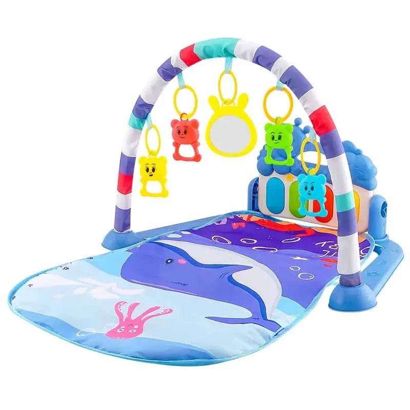 Infant Activity Gym with Musical Piano Keyboard and Crawling Blanket - Early Education Play Mat for Newborns (0-36 Months)
