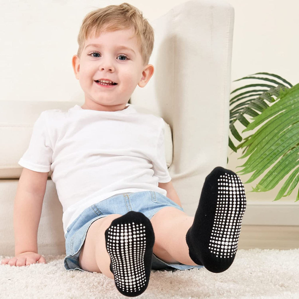 Infant and Toddler Non-Slip Ankle Socks with Skid-Resistant Soles for Boys and Girls