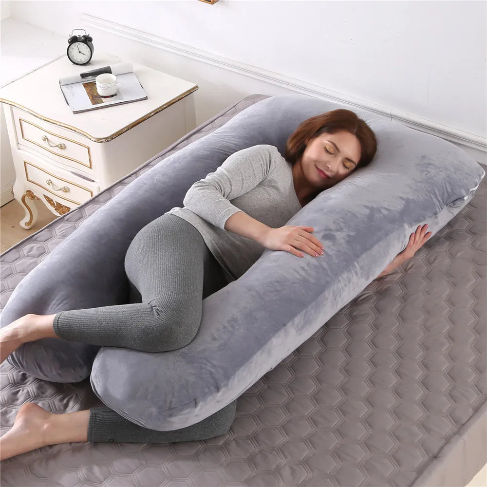 Pregnancy Pillow 130x70 cm - Supportive Sleeping and Nursing Cushion for Expecting Mothers