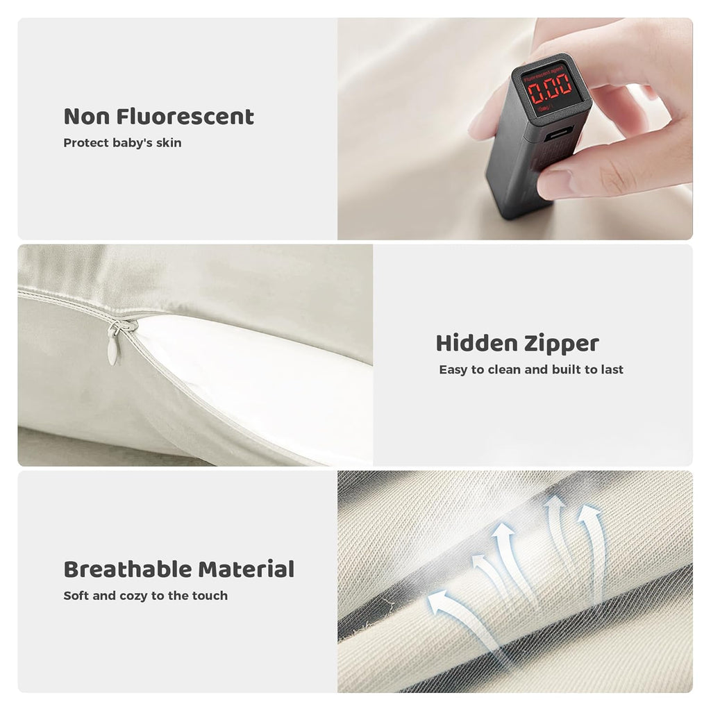 Premium Baby Lounger for Newborns and Infants (0-24 Months) - Soft Cotton Baby Nest for Home and Travel, Includes Lounger Cover - Ideal Gift for Newborn Essentials, White