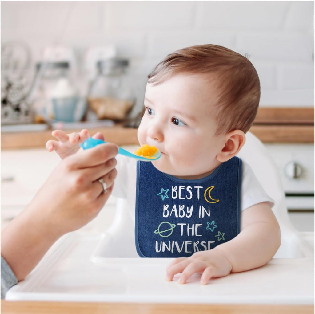 Unisex 100% Cotton Terry Bibs Set for Infants and Toddlers - Soft, Absorbent, and Durable - Set of 10 in Sunshine Design