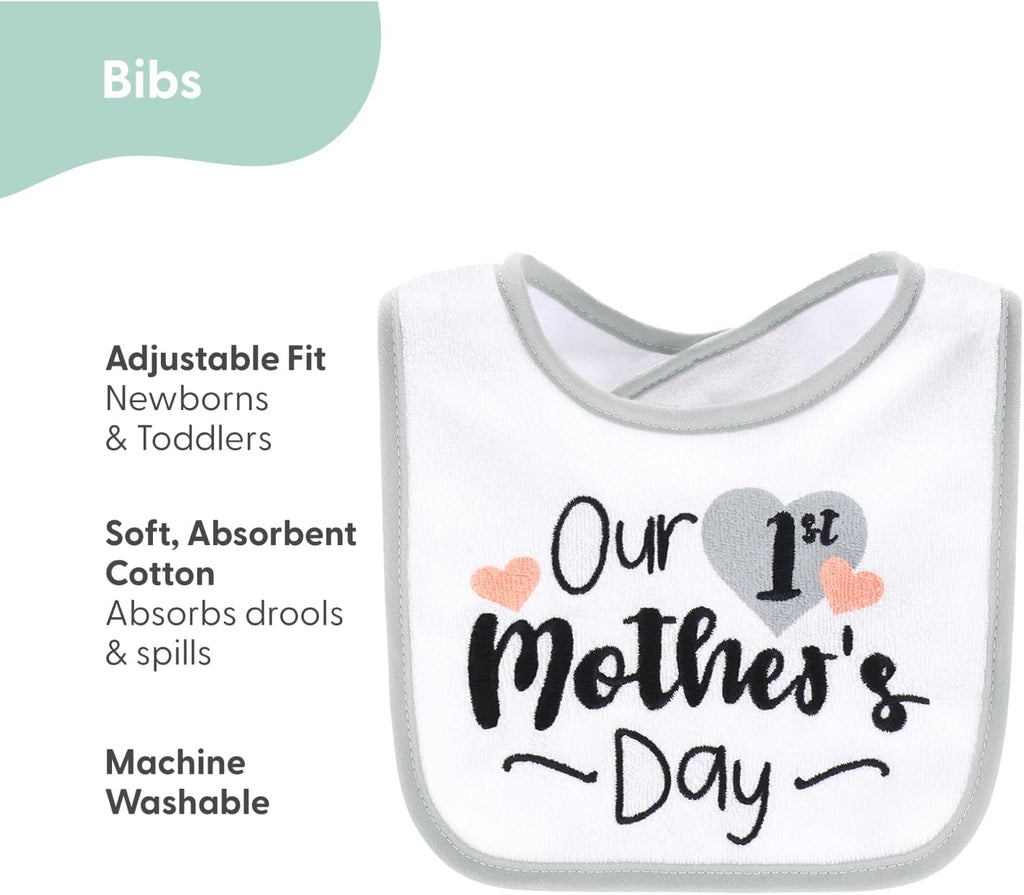 Set of 10 Cotton Terry Bibs for Infants and Toddlers - Soft, Absorbent, Unisex Design for Boys and Girls - Ideal for Newborns and Holidays