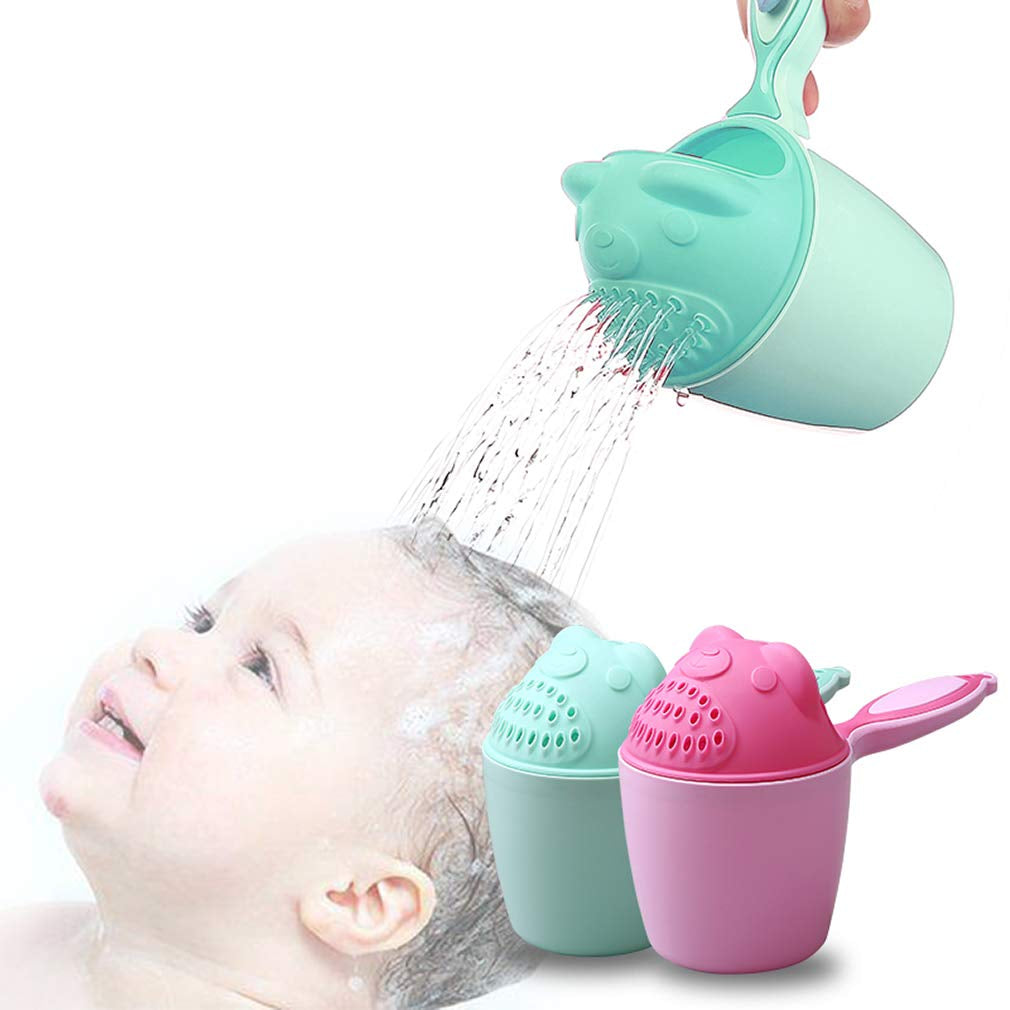 Rinse Shampoo and Bath Wash Hair Cup for Infants with Eye Protection (Green)