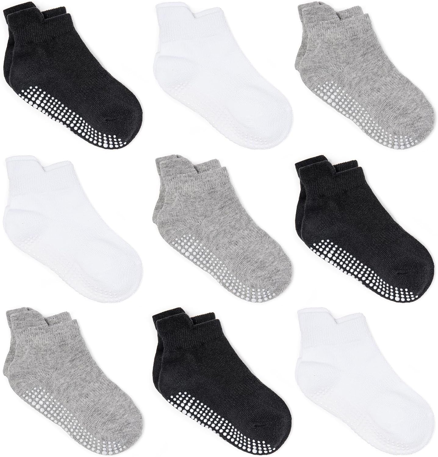Infant and Toddler Non-Slip Ankle Socks with Skid-Resistant Soles for Boys and Girls