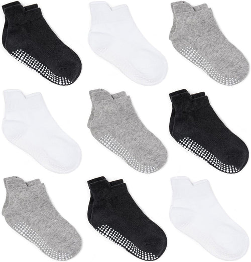 Infant and Toddler Non-Slip Ankle Socks with Skid-Resistant Soles for Boys and Girls