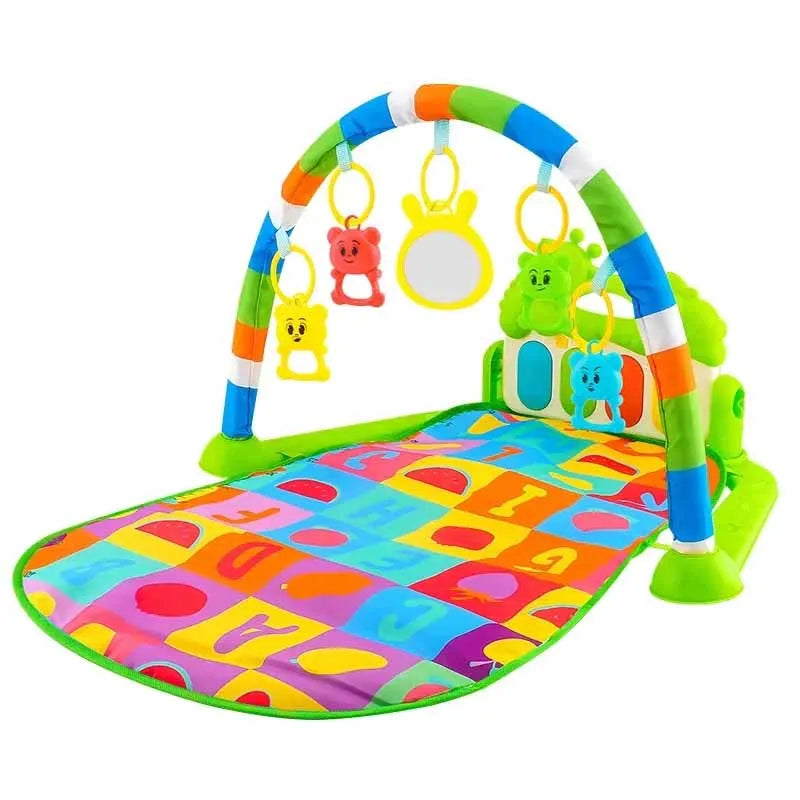Infant Activity Gym with Musical Piano Keyboard and Crawling Blanket - Early Education Play Mat for Newborns (0-36 Months)