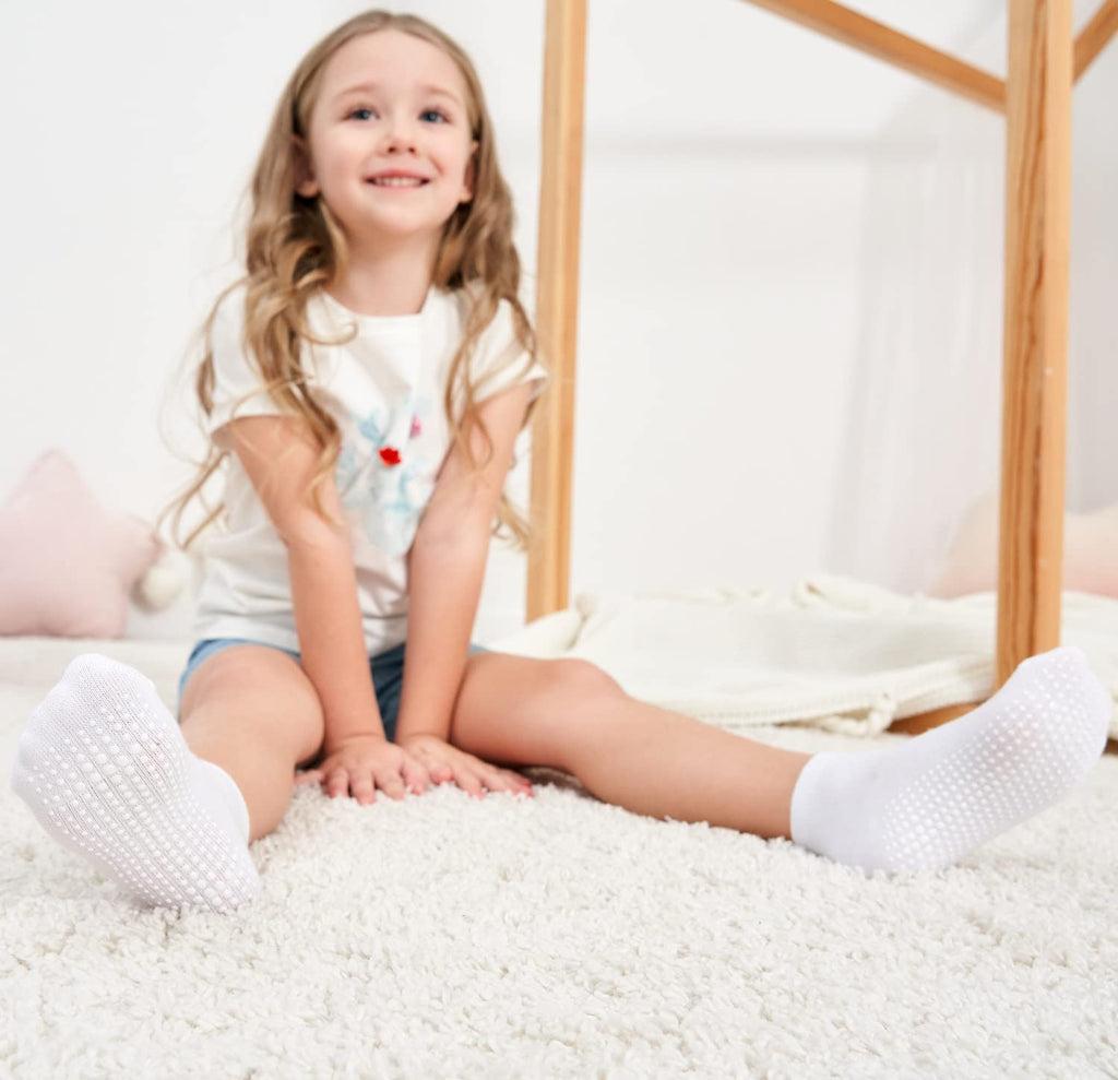 Infant and Toddler Non-Slip Ankle Socks with Skid-Resistant Soles for Boys and Girls