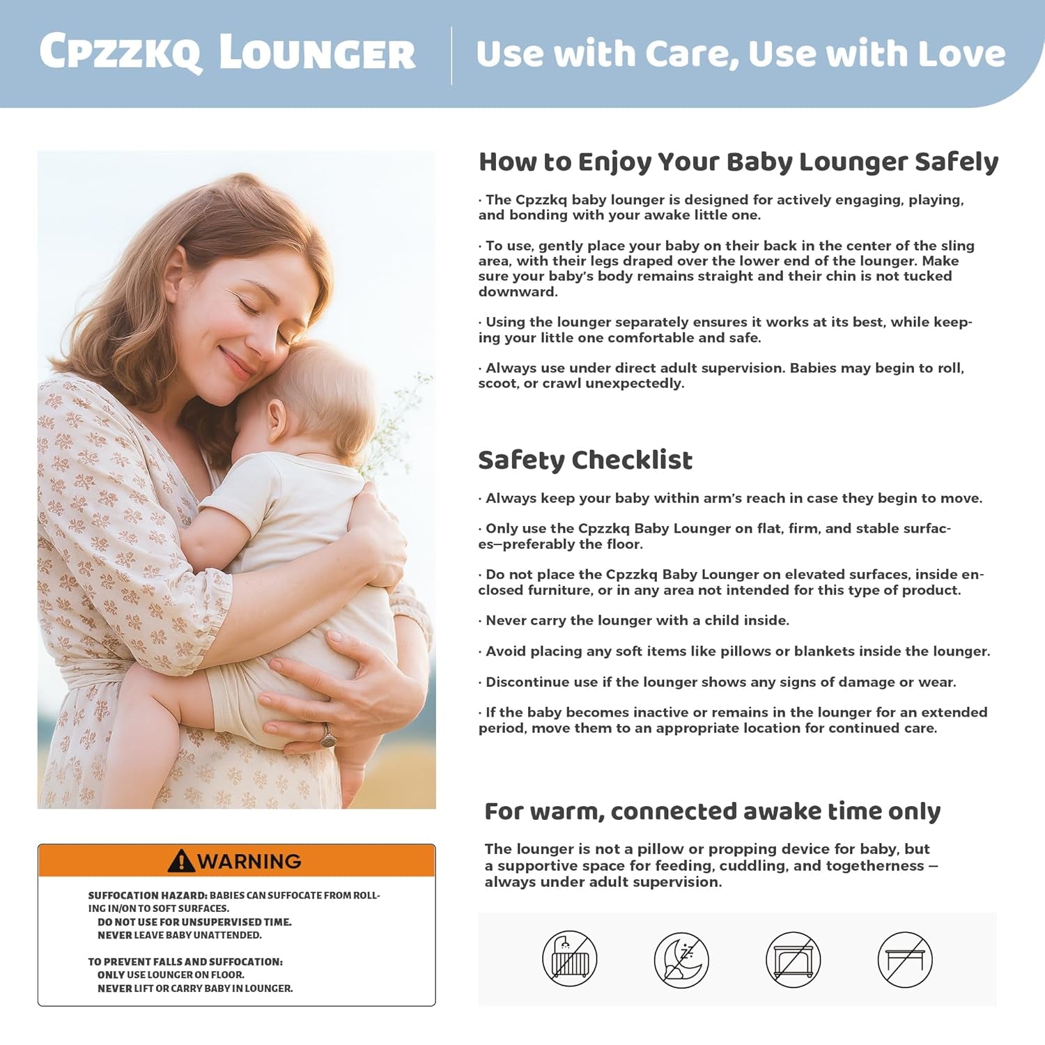 Premium Baby Lounger for Newborns and Infants (0-24 Months) - Soft Cotton Baby Nest for Home and Travel, Includes Lounger Cover - Ideal Gift for Newborn Essentials, White