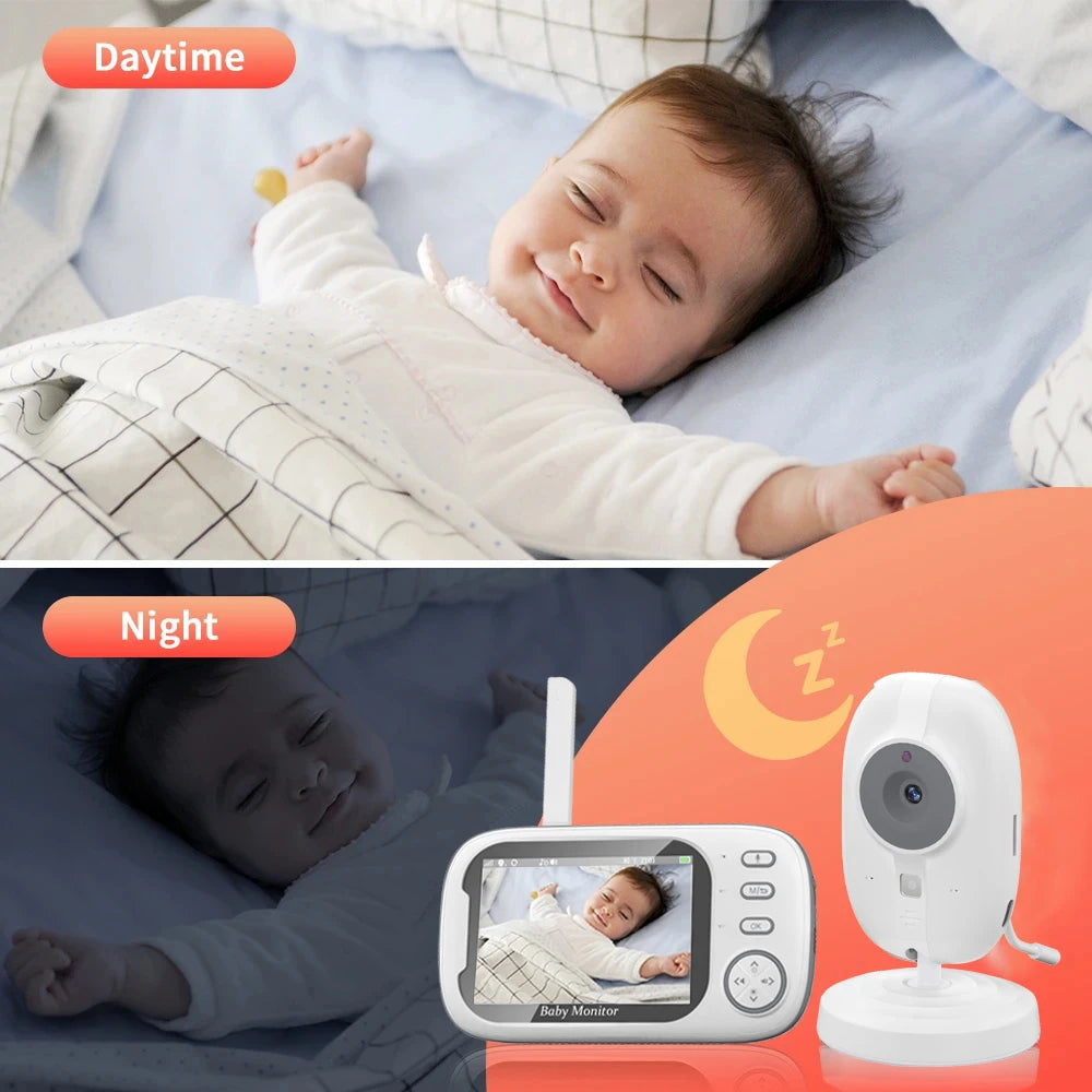 3.5-Inch Wireless Video Baby Monitor with Night Vision, Temperature Monitoring, and Two-Way Audio Communication