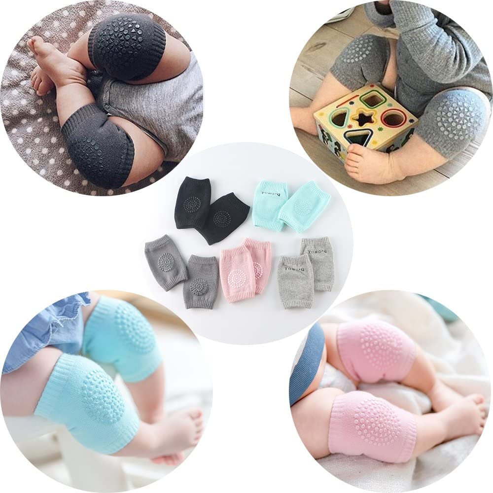 Unisex Anti-Slip Knee Pads for Infants and Toddlers - Set of 5 Pairs