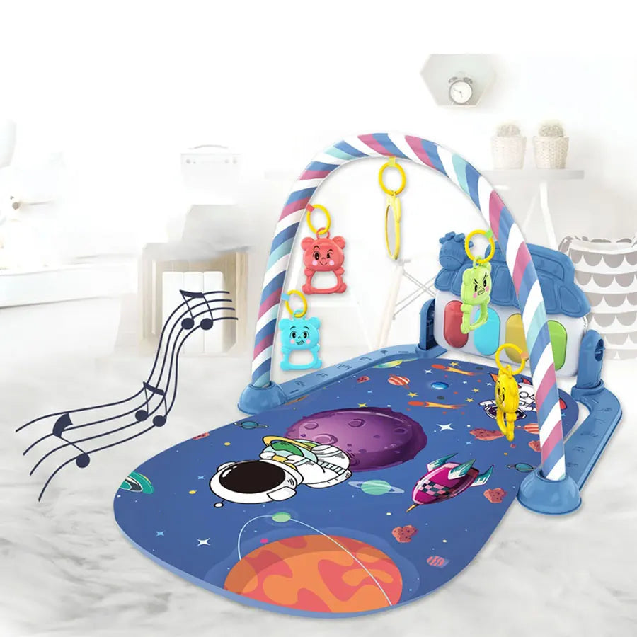 Infant Activity Gym with Musical Piano Keyboard and Crawling Blanket - Early Education Play Mat for Newborns (0-36 Months)