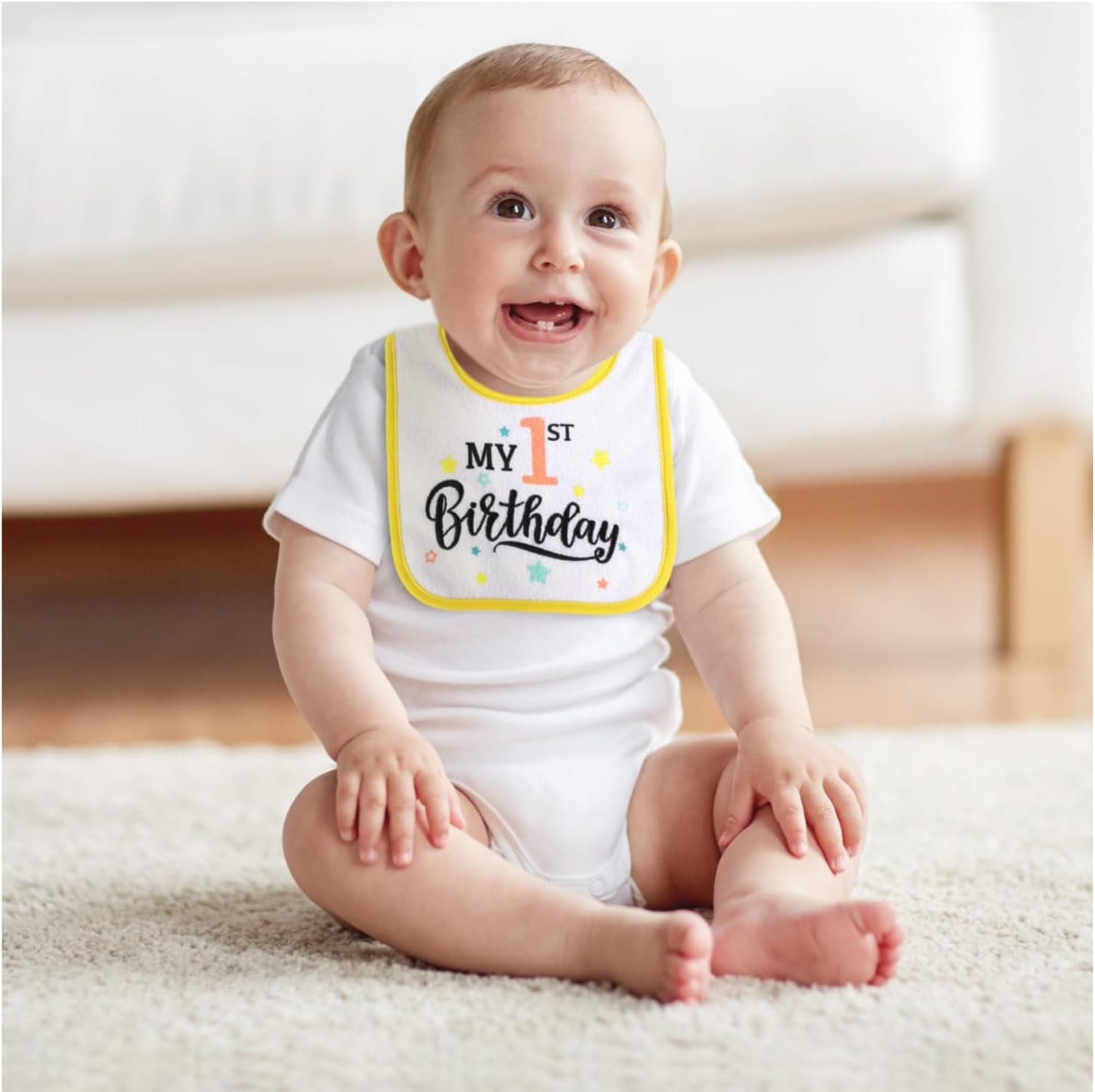 Set of 10 Cotton Terry Bibs for Infants and Toddlers - Soft, Absorbent, Unisex Design for Boys and Girls - Ideal for Newborns and Holidays