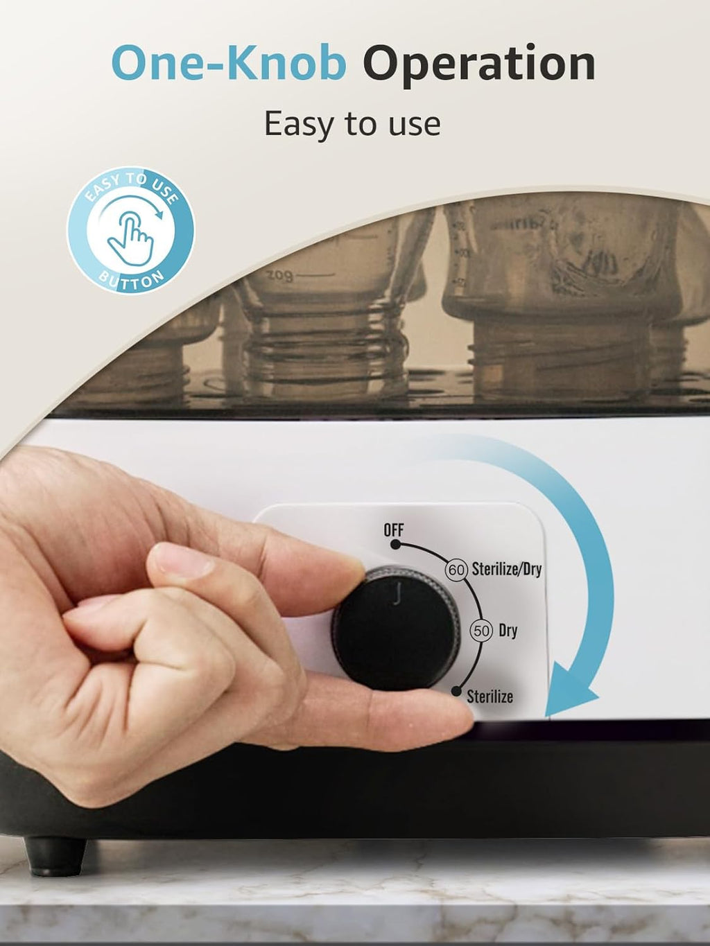 Adjustable 4-in-1 Electric Steam Sterilizer and Dryer for Baby Bottles, Pacifiers, and Breast Pump Parts – 8-Bottle Capacity