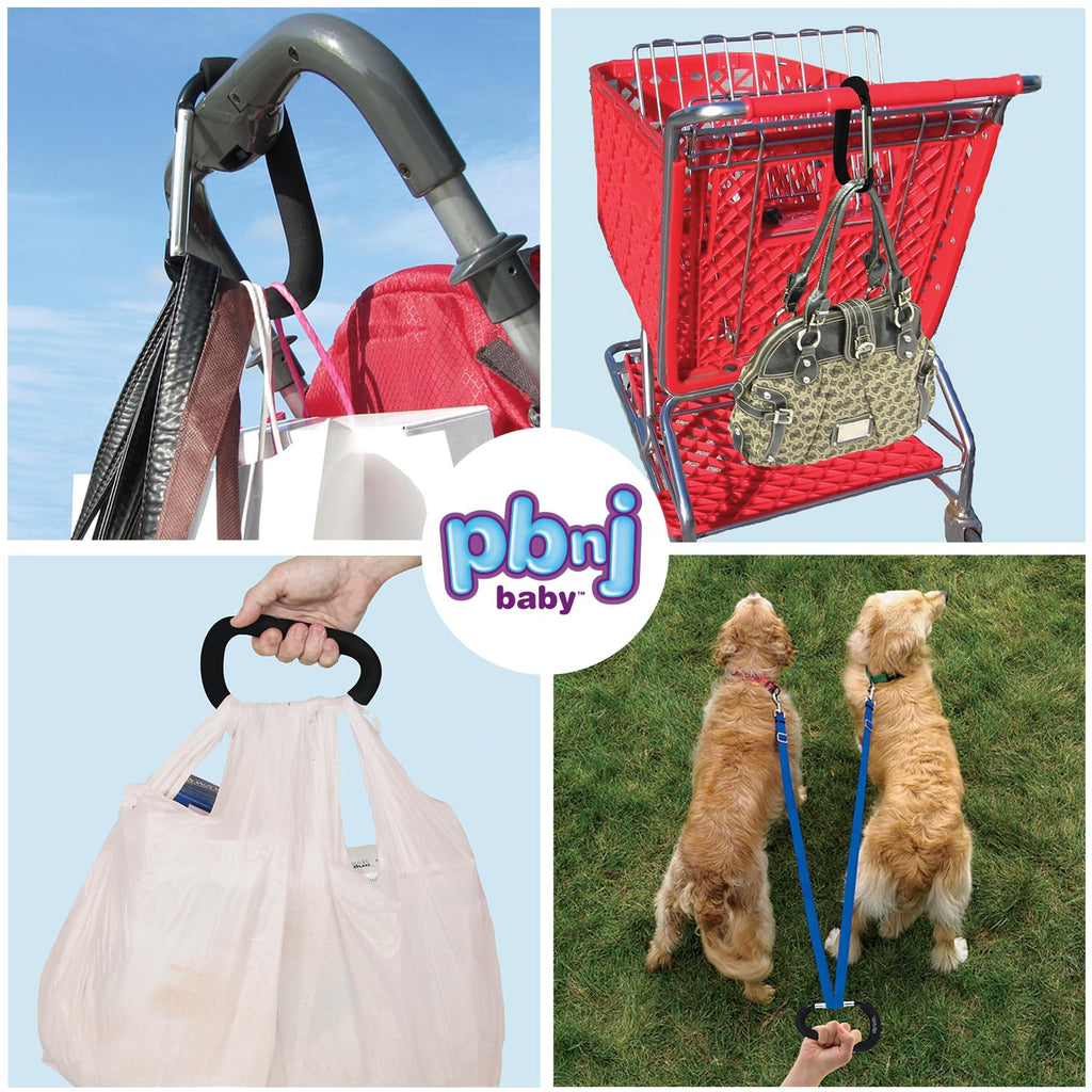 Stroller Hooks for Diaper Bag Organization - Premium Carabiner Clips for Shopping Bags and Accessories - Set of 2