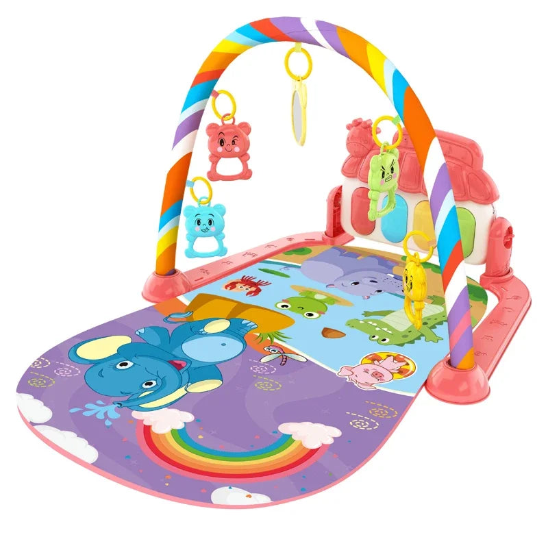 Infant Activity Gym with Musical Piano Keyboard and Crawling Blanket - Early Education Play Mat for Newborns (0-36 Months)