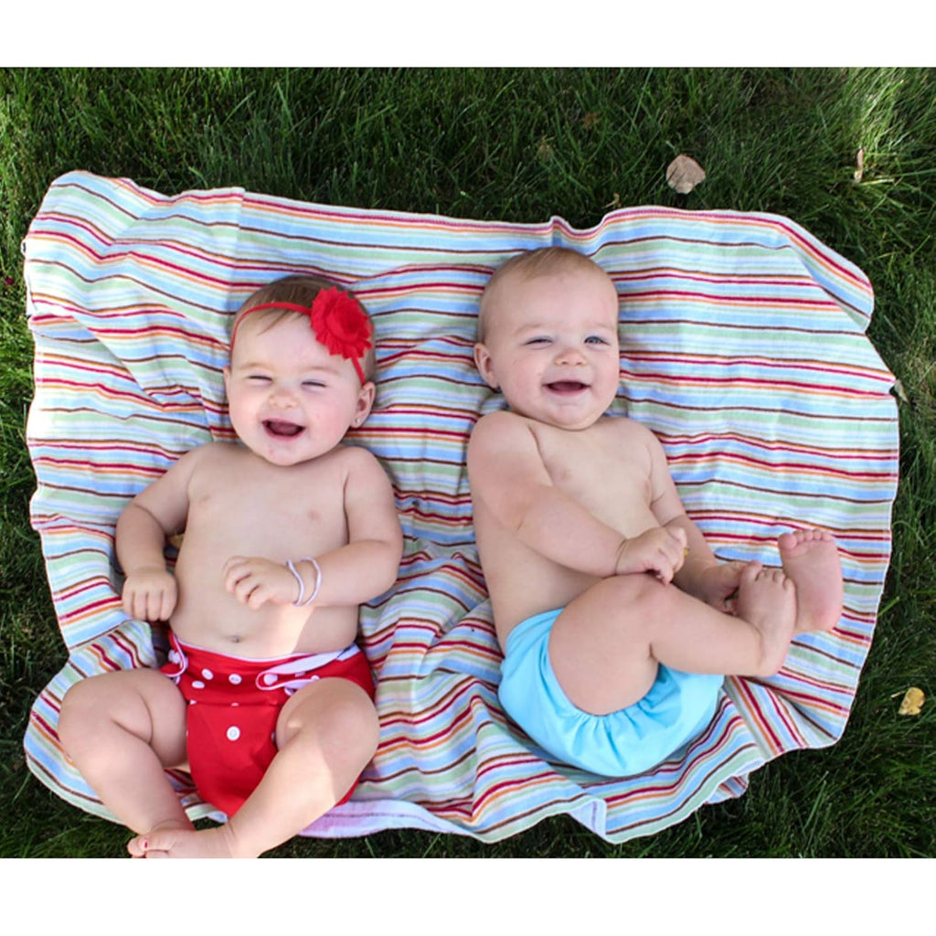 Baby Cloth Diaper Set - 6 Adjustable Washable Diaper Covers with 12 Inserts for Infants and Toddlers