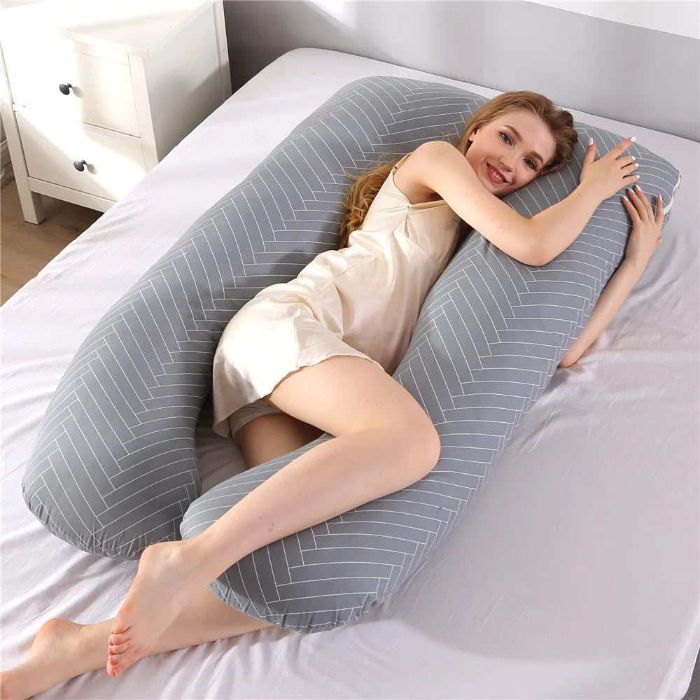 Pregnancy Pillow 130x70 cm - Supportive Sleeping and Nursing Cushion for Expecting Mothers