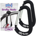 Stroller Hooks for Diaper Bag Organization - Premium Carabiner Clips for Shopping Bags and Accessories - Set of 2