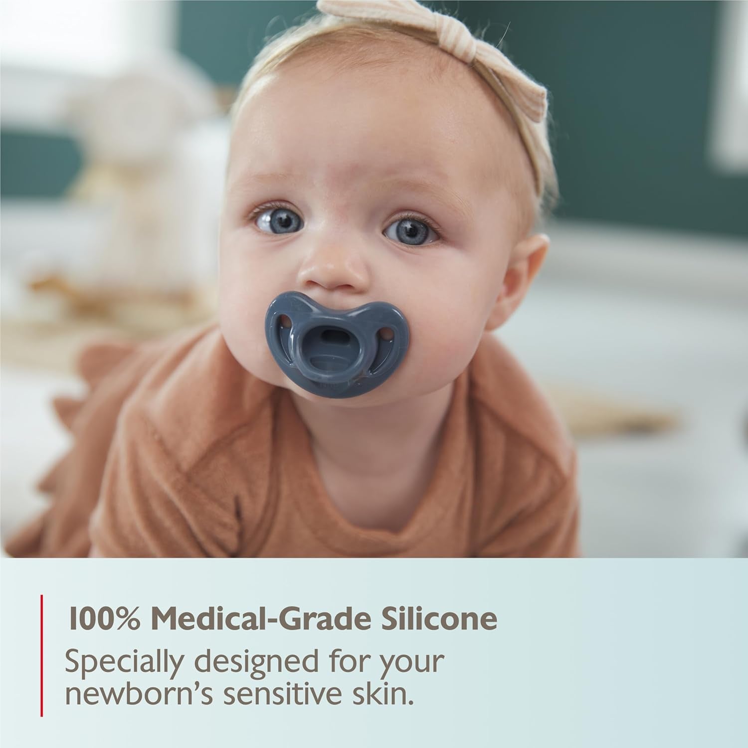 Timeless Comfort Pacifier Set | 100% Silicone, One-Piece Design | BPA-Free, Gentle on Baby's Skin | 5-Pack for Ages 0-6 Months