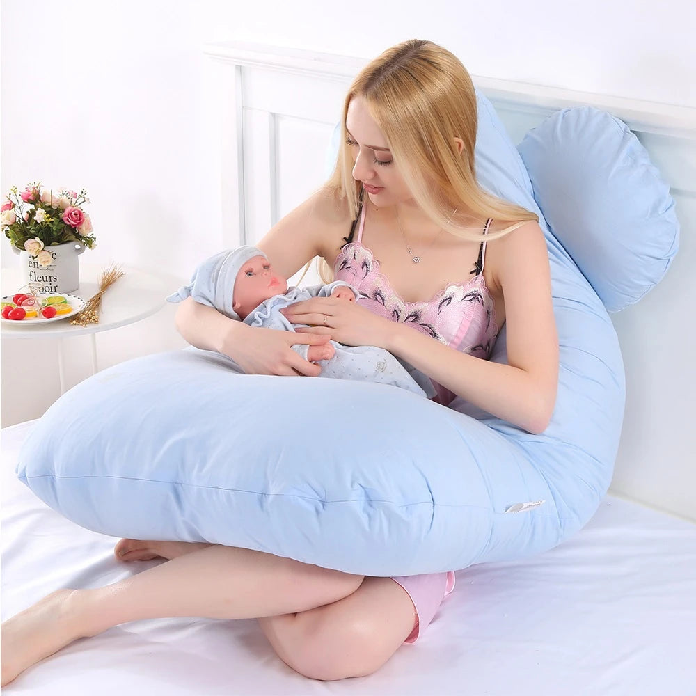 Pregnancy Pillow 130x70 cm - Supportive Sleeping and Nursing Cushion for Expecting Mothers