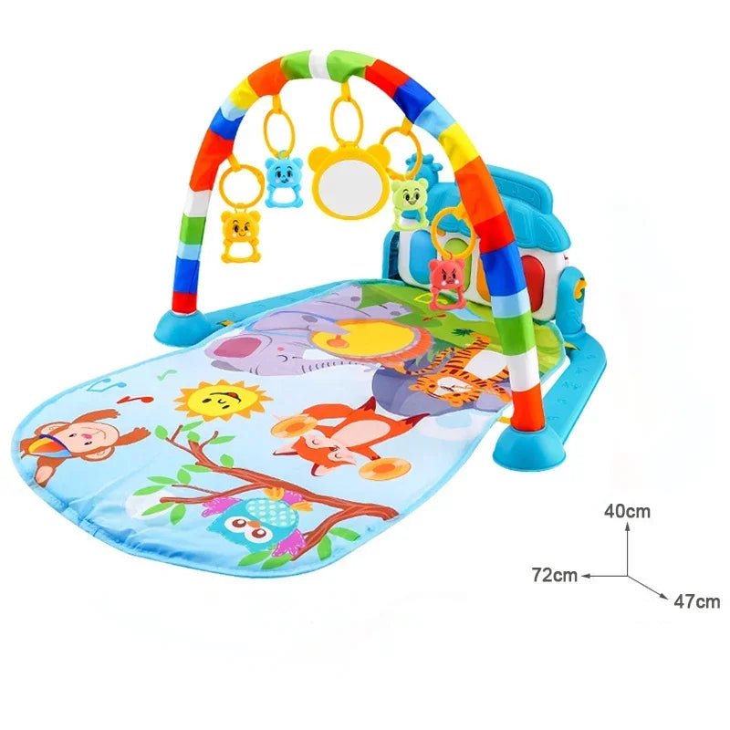 Infant Activity Gym with Musical Piano Keyboard and Crawling Blanket - Early Education Play Mat for Newborns (0-36 Months)