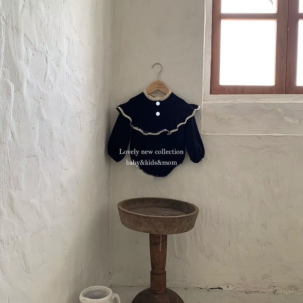 RoyalBloom – Lace Ruffle Romper for Baby Girls