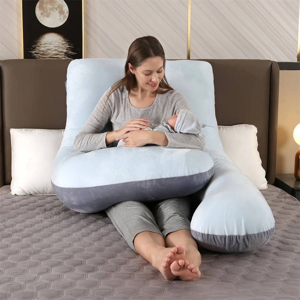 Pregnancy Pillow 130x70 cm - Supportive Sleeping and Nursing Cushion for Expecting Mothers