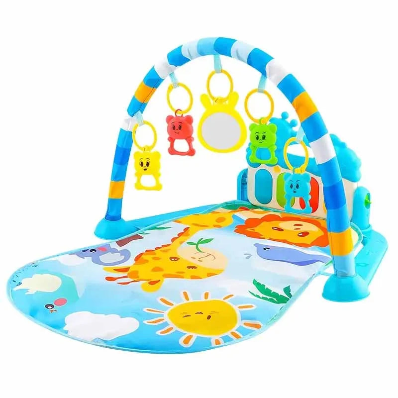 Infant Activity Gym with Musical Piano Keyboard and Crawling Blanket - Early Education Play Mat for Newborns (0-36 Months)