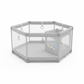 Light Gray Baby Playpen with Pull Ring - Safe Play Barrier and Ball Box for Infant Playground